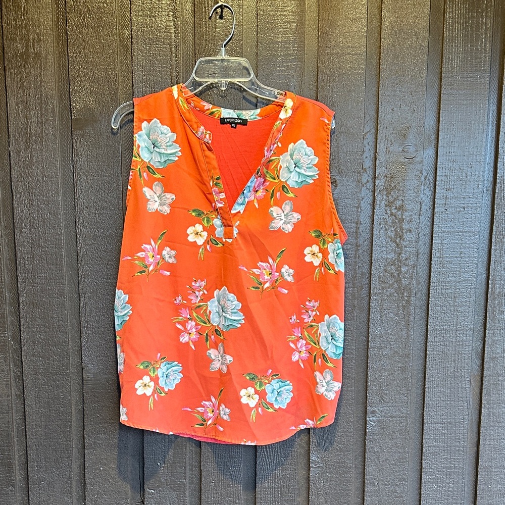 Papermoon Floral Sleeveless Top - Orange